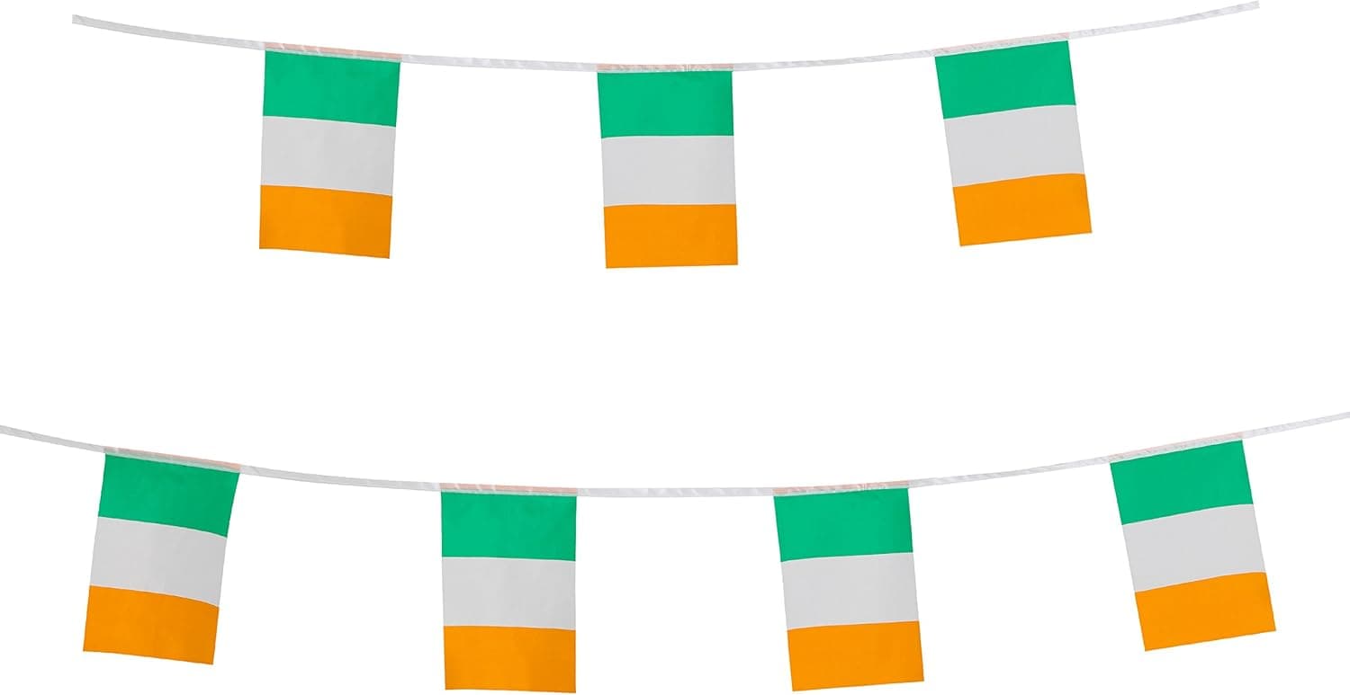 TSMD Ireland Flag, 100 Feet Irish Flag National Country World Pennant Flags Banner,Party Decorations for Grand Opening,Olympics,Bar,School Sports Events,International Festival Events Celebration