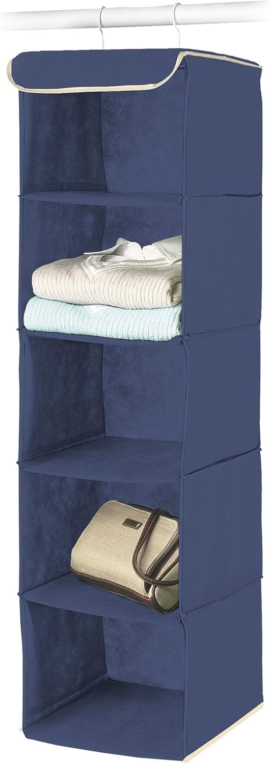 Whitmor Fashion Polypro Color Organizer Collection Hanging Accessory Shelves, Navy
