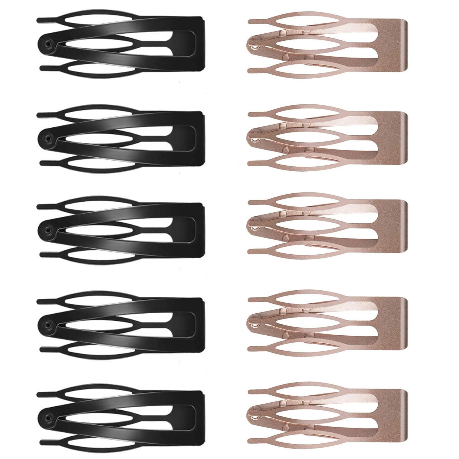 Salon Double-grip Non-slip Metal Snap Hair Styling Tools Hair Barrettes Hair Styling Tools(black&rose gold)
