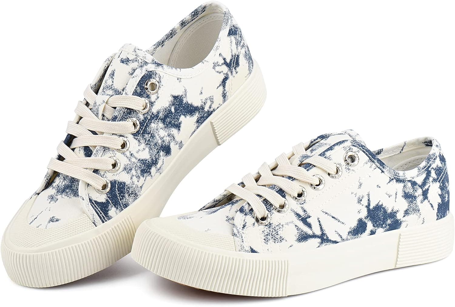 JENN ARDOR Women’s Casual Low Top Fashion Canvas Sneakers Classic Slip on Flats Shoes Breathable Footwear Comfortable Walking Canvas Shoes