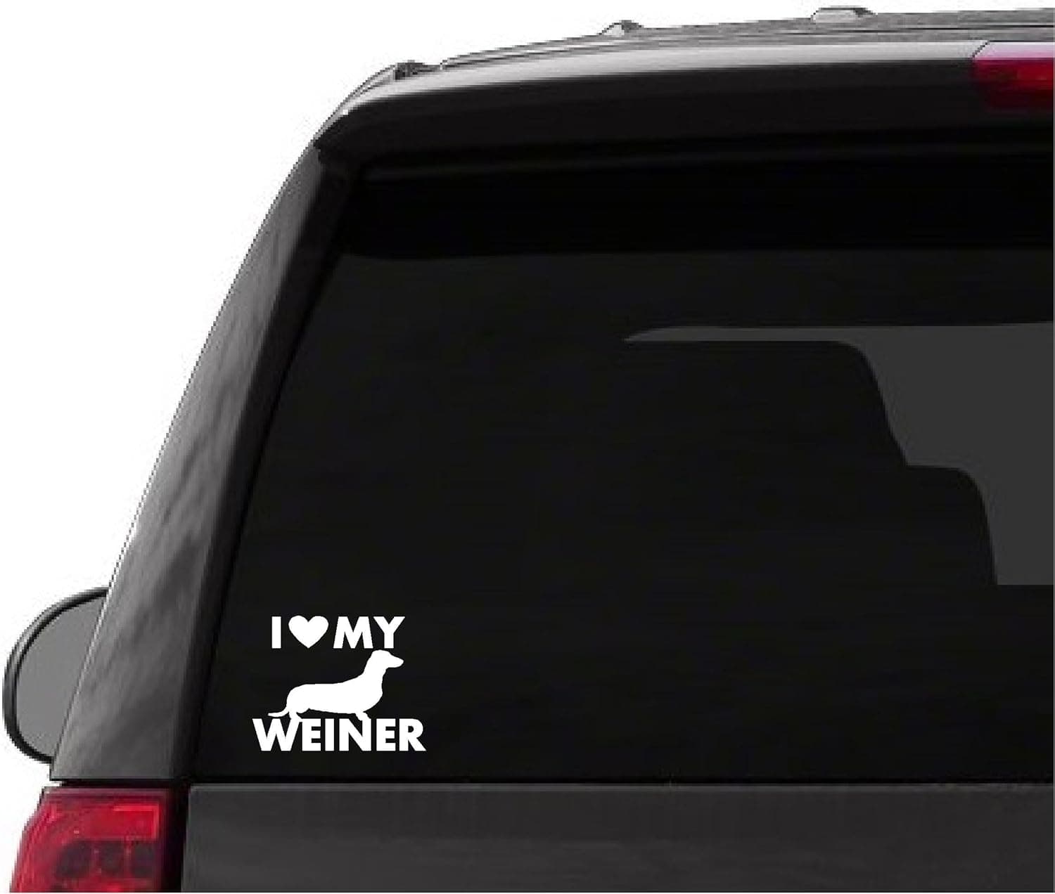 Epic Designs Car Truck Sticker Decal - I Love My wieiner Dog Funny Dachshund pet Sticker