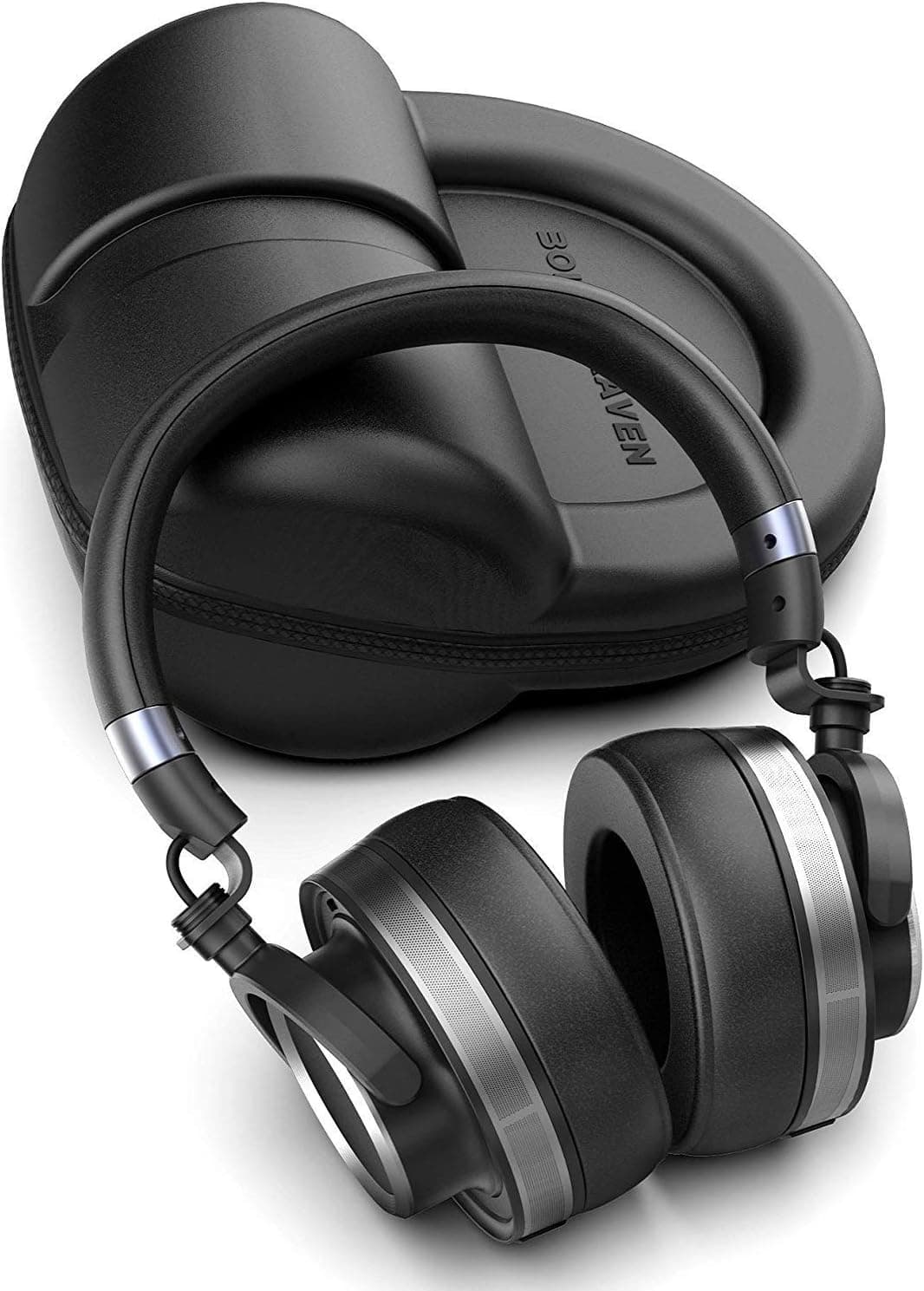 B&R Large Diaphragm Professional Monitor Headphones with Lightning Connector for iPhone - Studio Wired Earphones with Mic and Travel Case (40mm Hi-Fi Certified Dynamic Drivers) (C600 Black)
