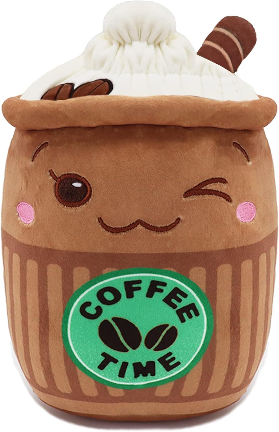 Deaboat 9inch Boba Plush Pearl Milk Tea Cup Plushie Pillow Cute Cartoon Bubble Stuffed Toy with Suction Tubes for Girls Kids