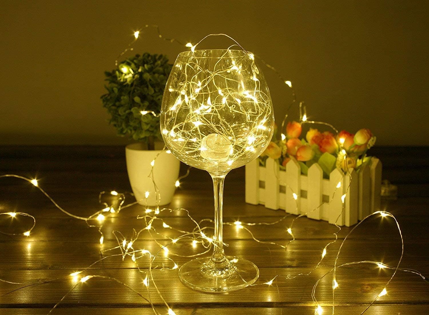 Christmas Lights BHCLIGHT LED String Battery Operated Starry Copper Wire Waterproof Décor Rope Lights For Seasonal Decorative Holiday, Parties,Wedding(50 Leds, 16.5 ft, Warm White)
