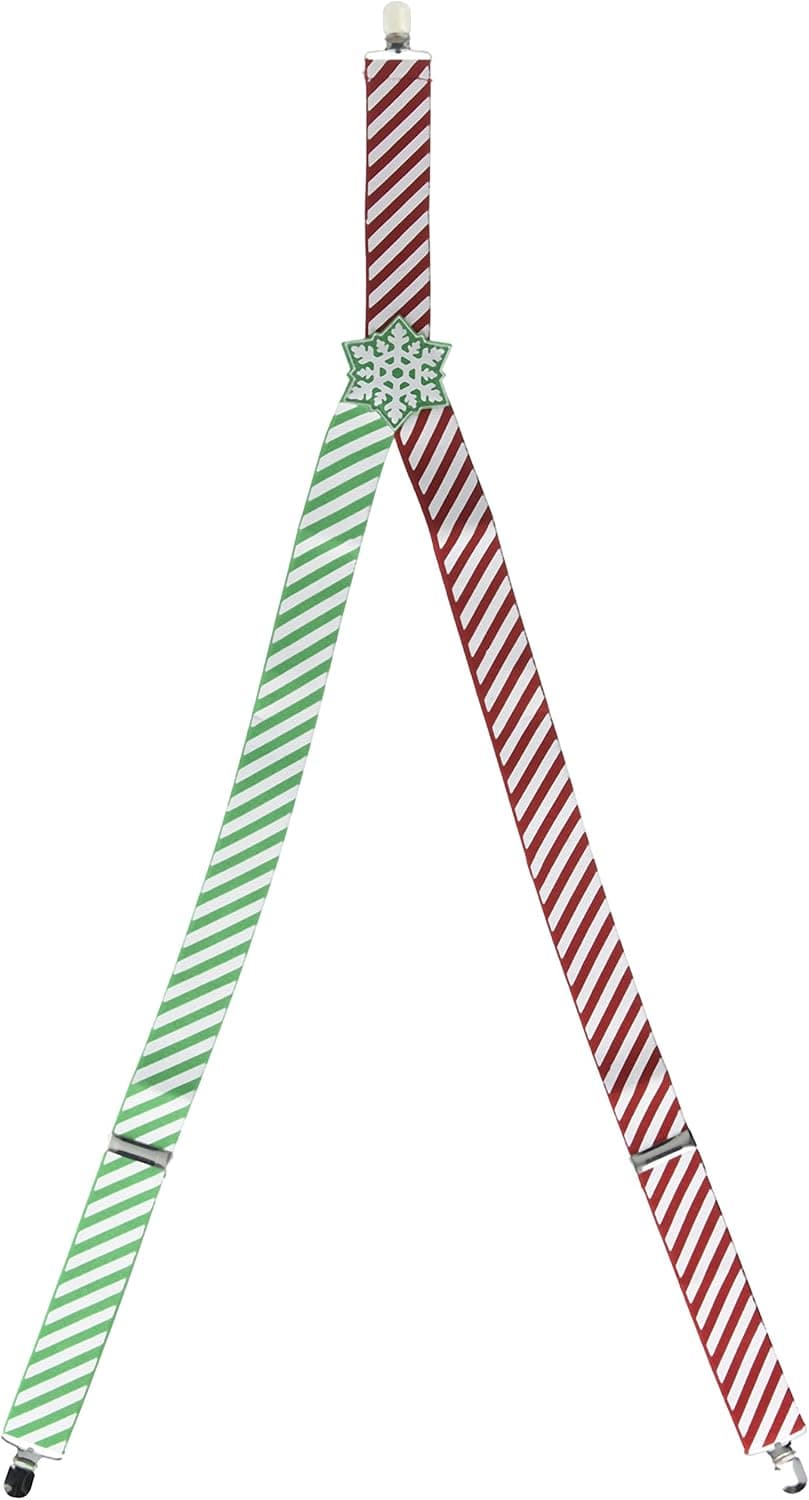 amscan 395008 Red and Green Stripped Candy Cane Suspender for Adult
