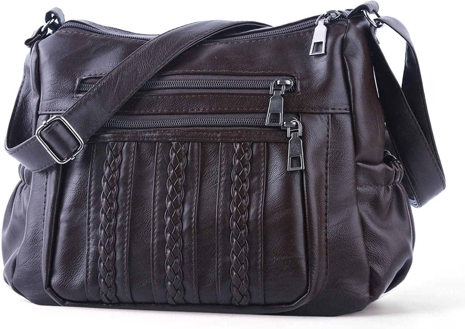 ELDA Purses for Women Pocketbooks Soft PU Leather Ladies Crossbody Purse Multi Pocket Shoulder Bag
