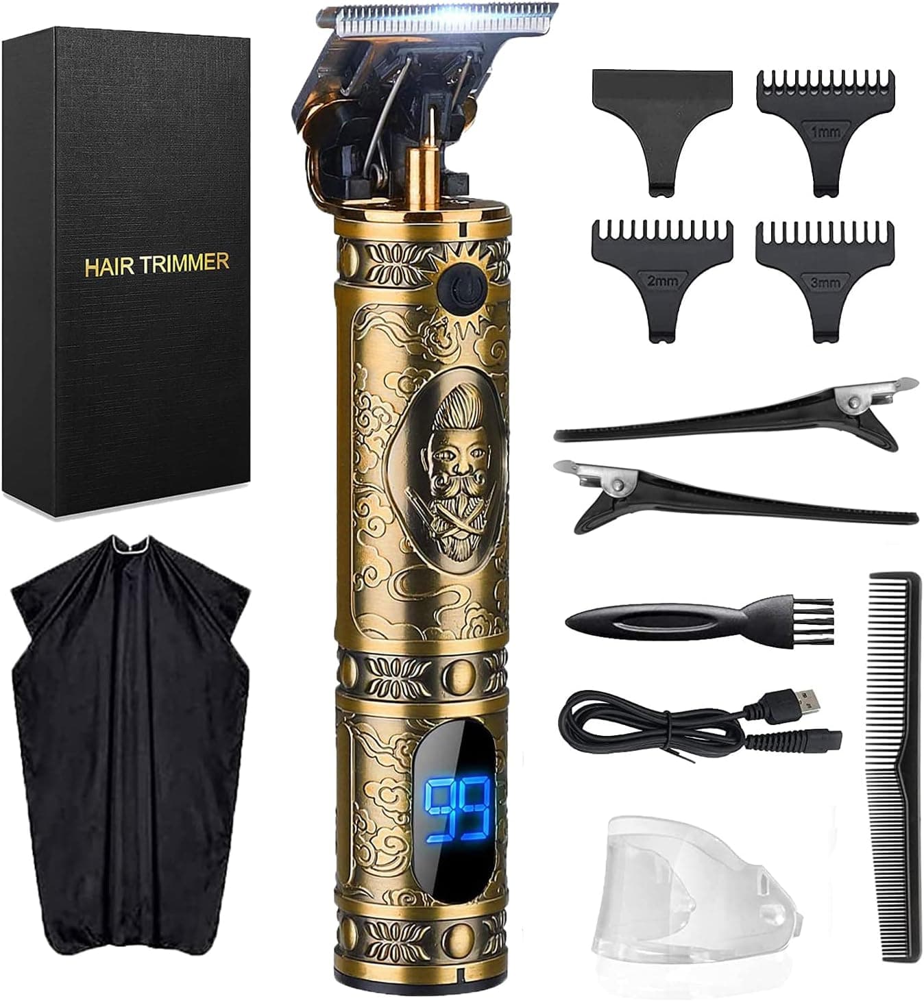 NAMTHEUN 2022 New Professional Mens Hair Clippers Zero Gapped Cordless Hair Trimmer Professional Haircut & Grooming Kit for Men Rechargeable LED Display