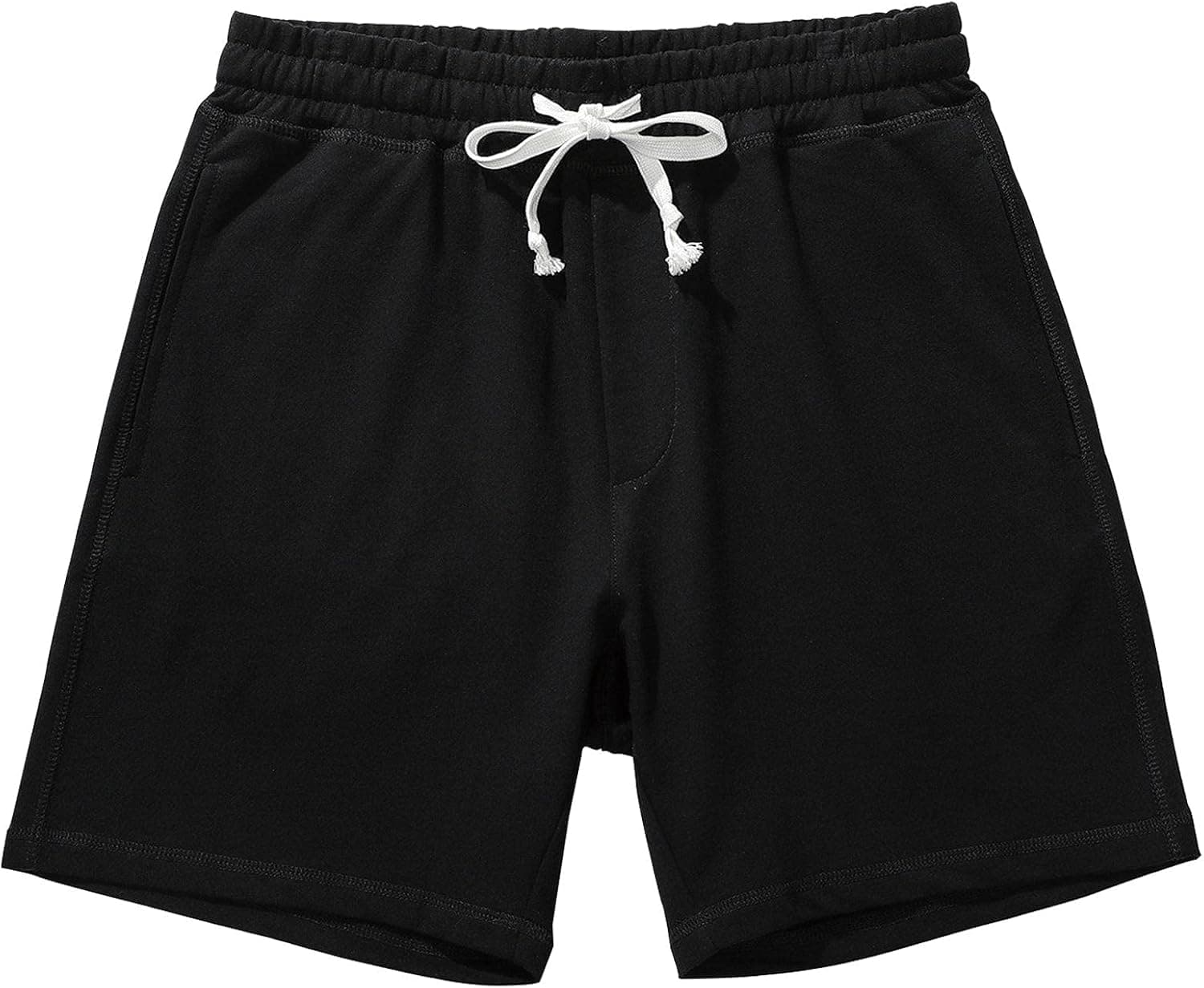Duuluup Men's Sweat Shorts 5.5" Inches Comfort Cotton Shorts Elastic Waist Athletic Workout Jogger Shorts with Pockets