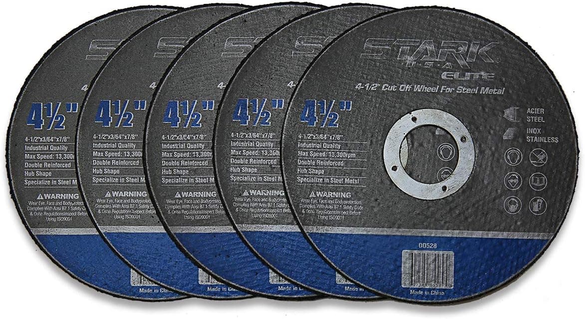 Stark 10-pack Cut-Off Wheels, 4-1/2 x 7/8-inch Sheet Metal Cutting Wheel, Thin Metal Cutting Disc for Angle Grinder
