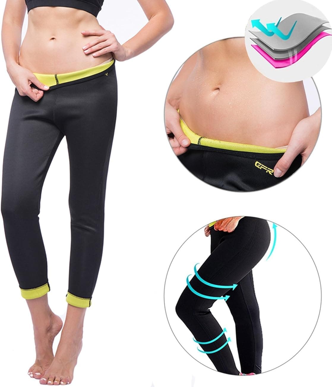 KIWI RATA New Ankle Long Thermo Pants Neoprene Sweat Sauna Suit Yoga Leggings for Women Ladies Weight Loss Burn Fat