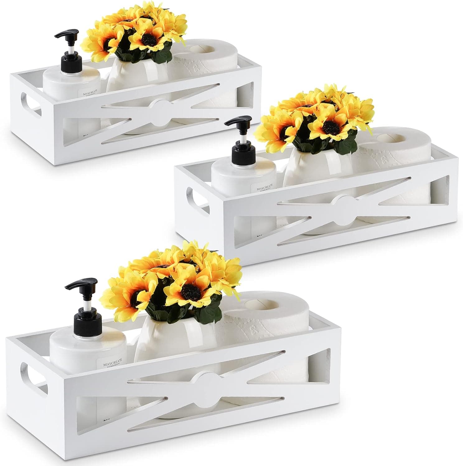 QILICHZ Bathroom Decor Box 3Pcs Toilet Paper Baskets Tank Topper Bathroom Baskets Toilet Tank Basket Tray Decorative Storage Basket Box for Bathroom