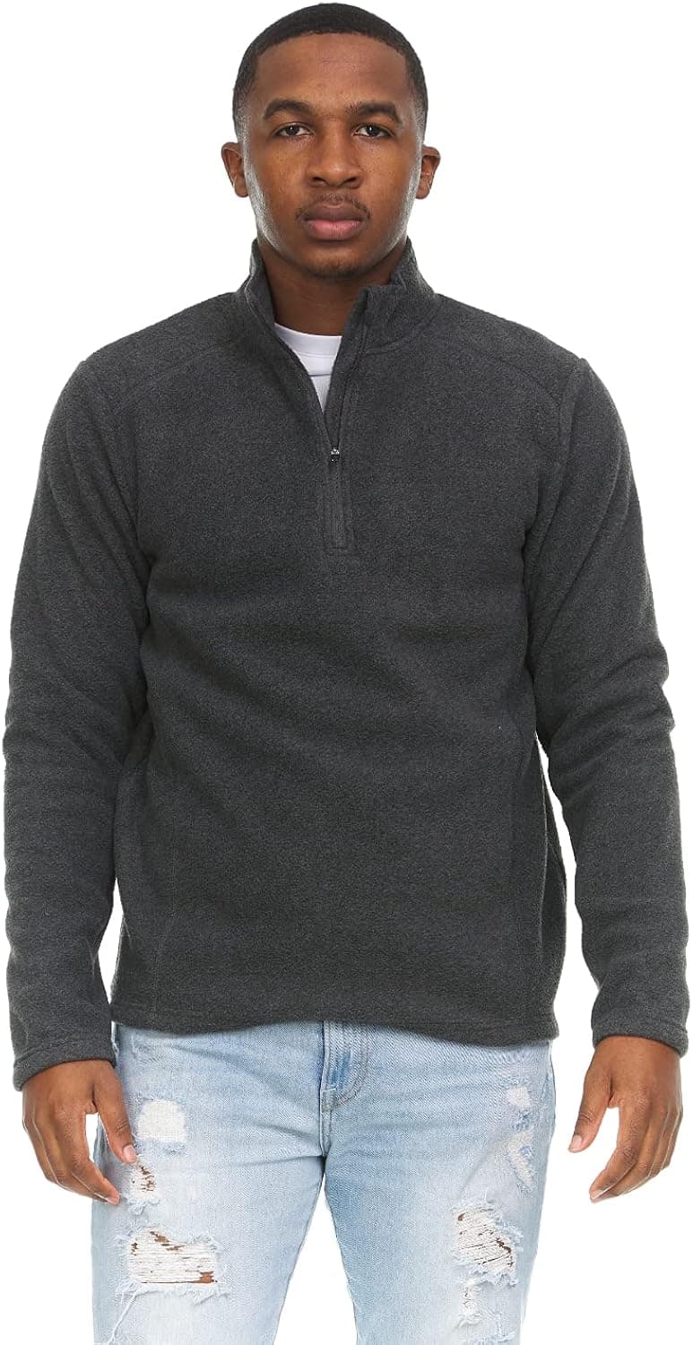 Swiss Alps Mens Quarter Zip Performance Polar Fleece Pullover Sweatshirt