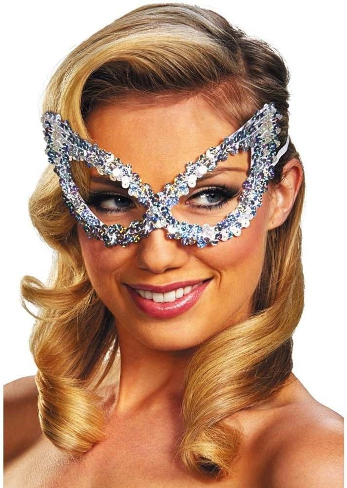 Disguise Costumes Sequin Eye Mask, Silver