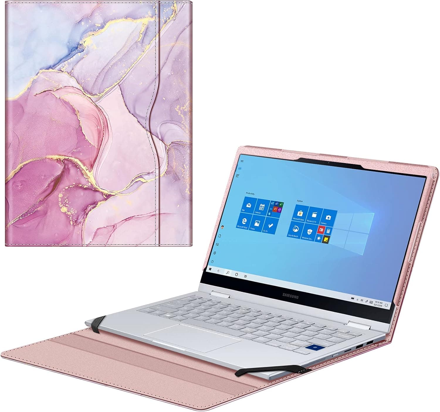 Fintie Sleeve Case Cover for 13.3" Samsung Galaxy Book Flex Alpha 13 NP730QCJ/ Galaxy Book Flex2 Alpha NP730QDA/Galaxy Chromebook 2 XE530QDA/Galaxy Book S/Galaxy Book Ion 13 NP930XCJ-Glittering Marble