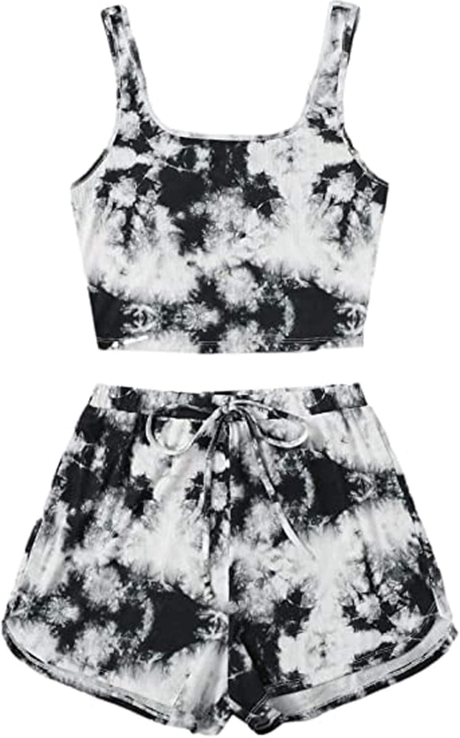 Forwelly Women Teen Girl Off Shoulder Sunflower Print Crop Tops +Tassel Shorts Two-Piece Outfit Set Home Loungewear