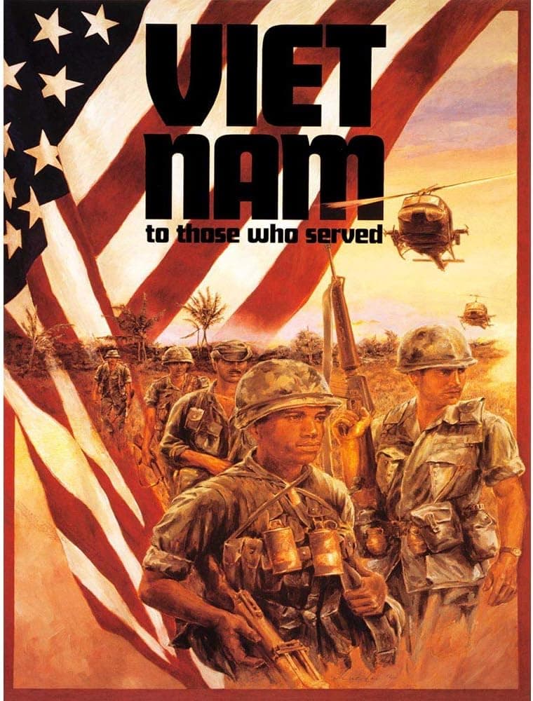 Wee Blue Coo Paintings Portrait Vietnam War Veteran Flag Soldier Gun Military Unframed Wall Art Print Poster Home Decor Premium