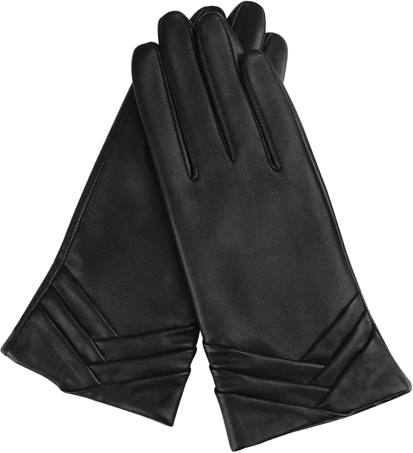 GSG Womens Leather Gloves Driving Touchscreen Warm Nappa Texting Winter Wool Knitted Liner