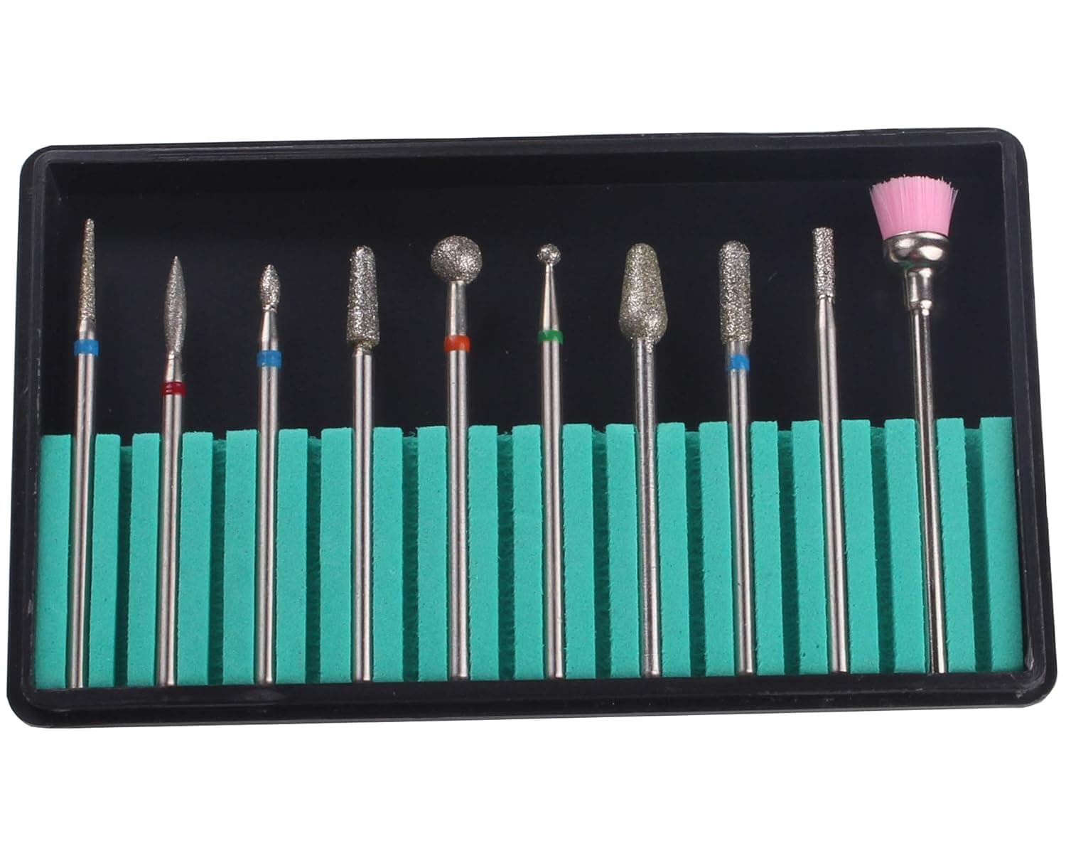 MZCMSL 10pcs Russian Cuticle Drill Bits,Safety Diamond Nail Bit,3/32 Shank efile Cuticle Bit Set with Case