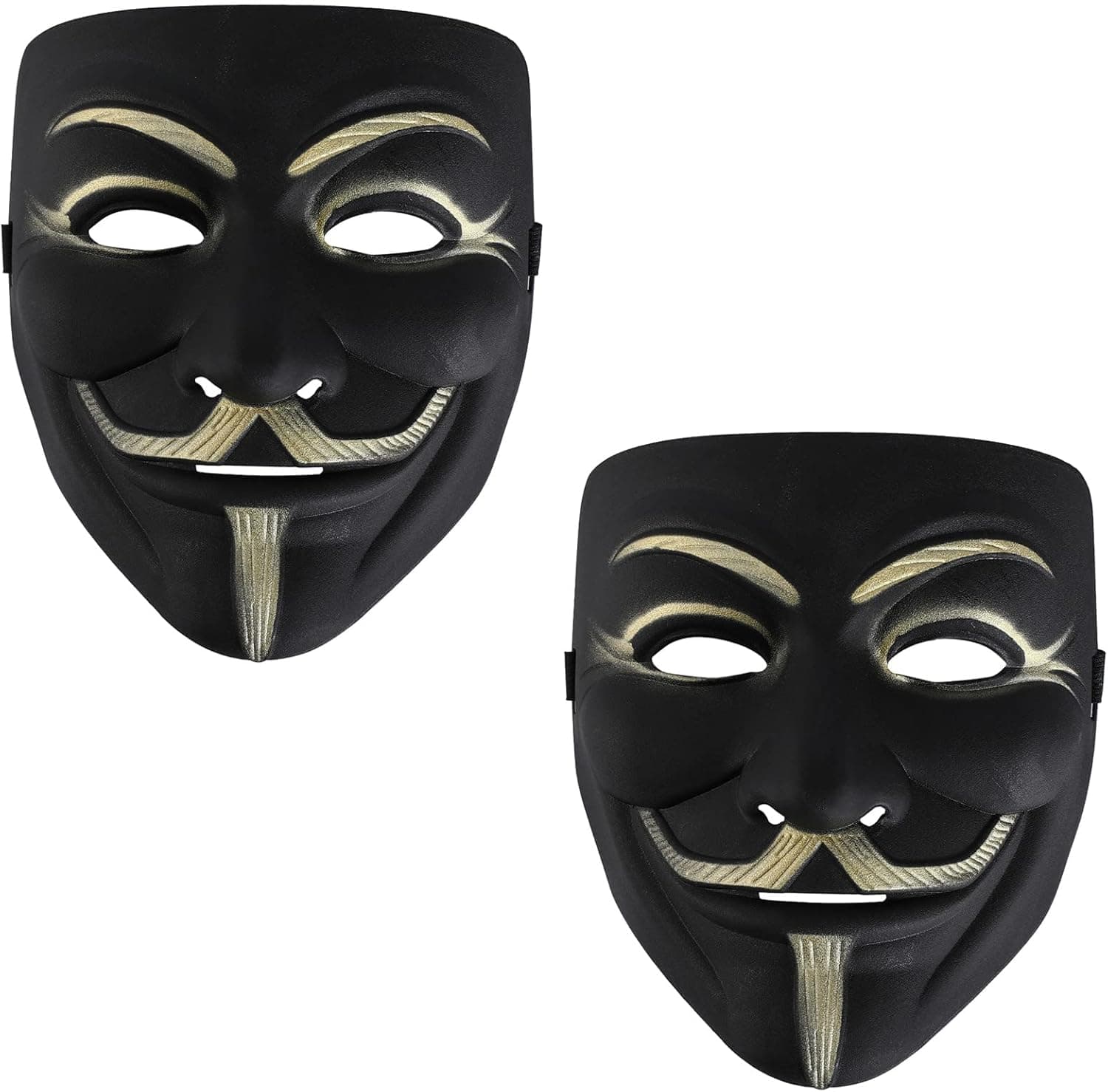 2 Pack Hacker Mask - Wear Comfortable Anonymous Mask Add Mystery Halloween Mask Personalize Black Masquerade Mask for Costume Events Carnival Halloween Mask Party