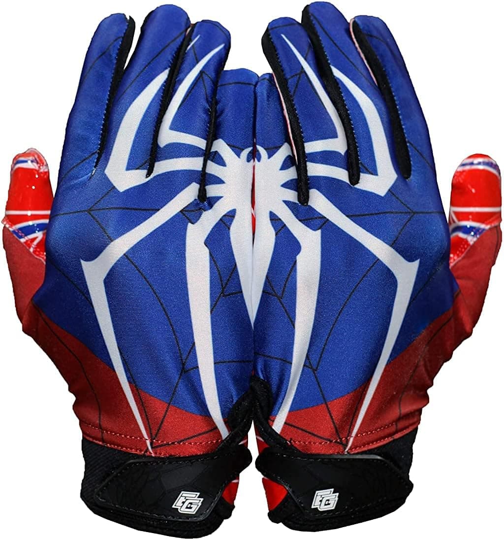 Repster Football Gloves - Tacky Grip Skin Tight Adult Football Gloves - Enhanced Performance Football Gloves Men - Spider - Men Pro Elite Super Sticky Receiver Football Gloves - Adult Sizes