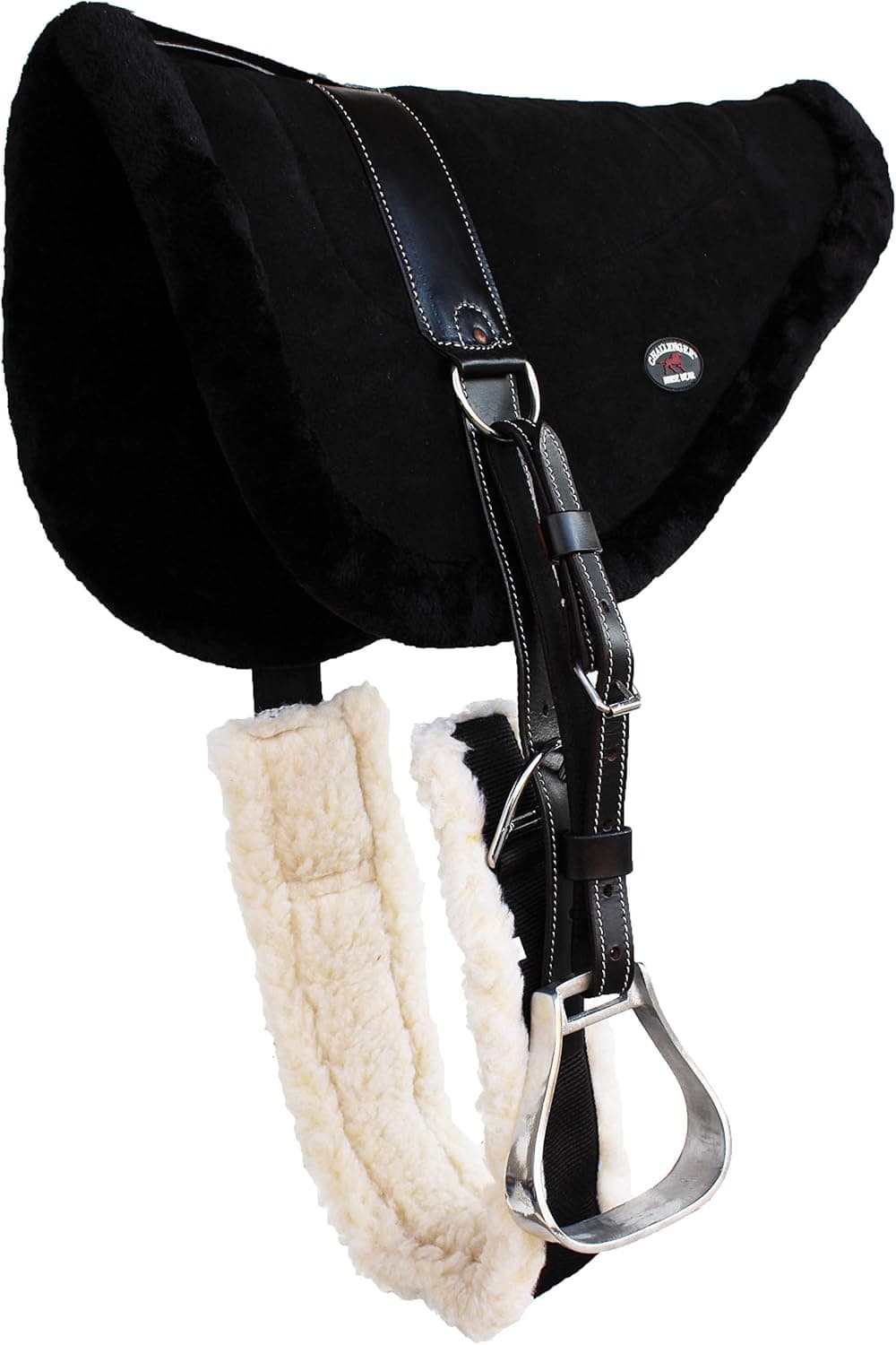 Horse Western Fleece Padded Bareback Saddle Pad w/Cinch Stirrups 39160