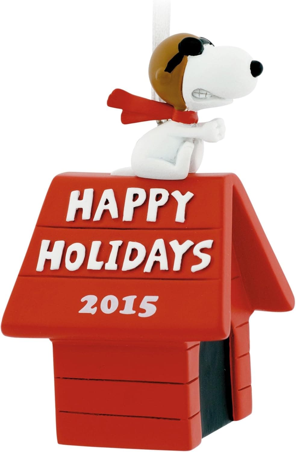 Hallmark Peanuts Snoopy Flying Ace on Doghouse Happy Holidays Christmas Ornament