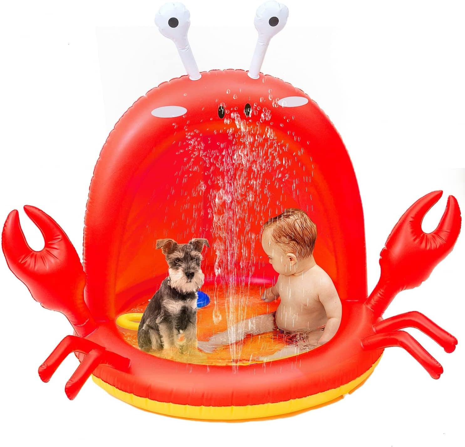 Gonioa Baby Pool with Canopy Inflatable Baby Pool Sunshade Beach Kiddie Pool Crab Splash Toddlers Swimming Pool with Canopy Fun Summer Indoor&Outdoor Water Game Play Center for Kids Toddlers