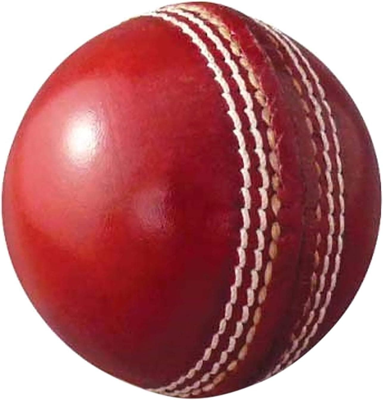 AnNafi® Red Cricket Ball | Red Color Leather Cricket Balls for Practice A Grade Handstitched | Senior Official Hard & Seasoned |No Stamp for Indoor and Outdoor Practice & Training Cricket Ball