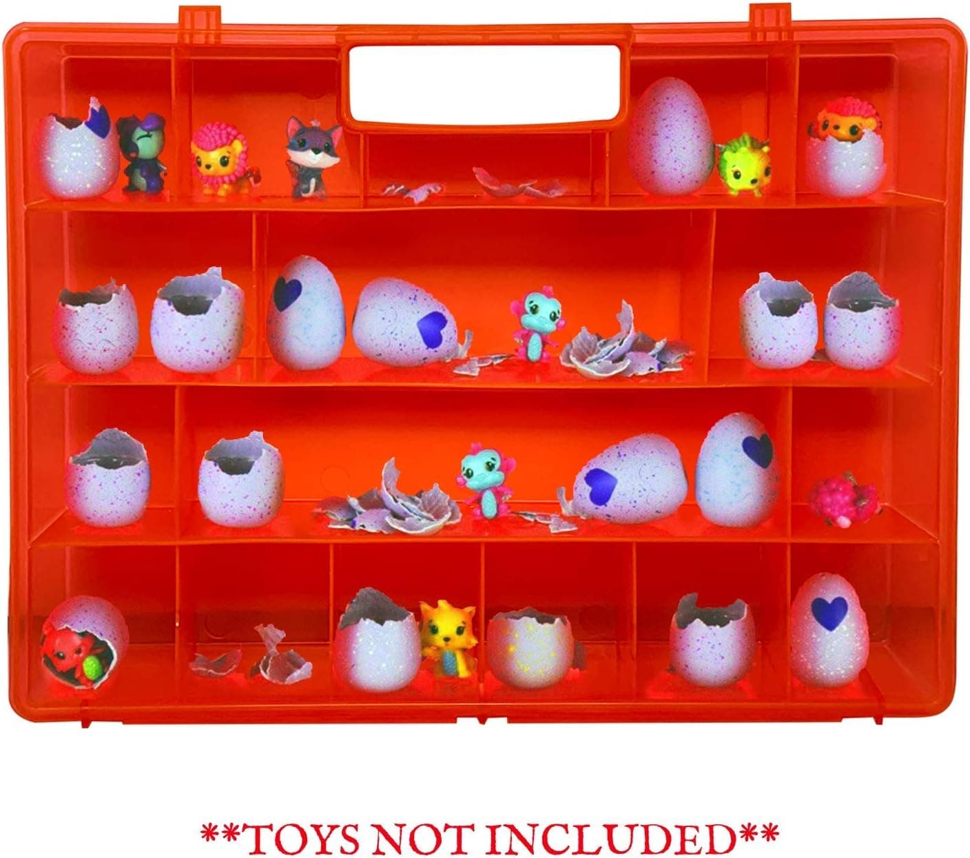 Life Made Better My Egg Crate Storage Organizer Compatible The Hatchimals Hatchimal Colleggtibles Brands - Durable Carrying Case Mini Eggs, Easter Eggs & Speckled Eggs – Red