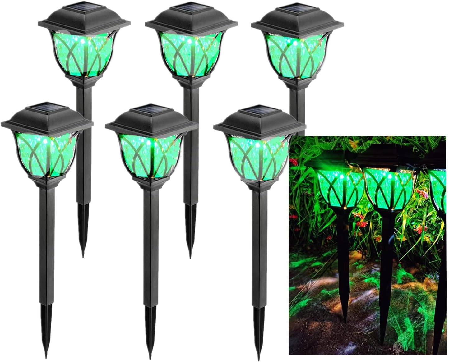 NEWOTE 6 Pack LED Solar Lights Outdoor Waterproof, Garden Pathway Landscape Decor Auto On Off Solar Powered Lights for Patio Driveway Walkway Lawn Yard