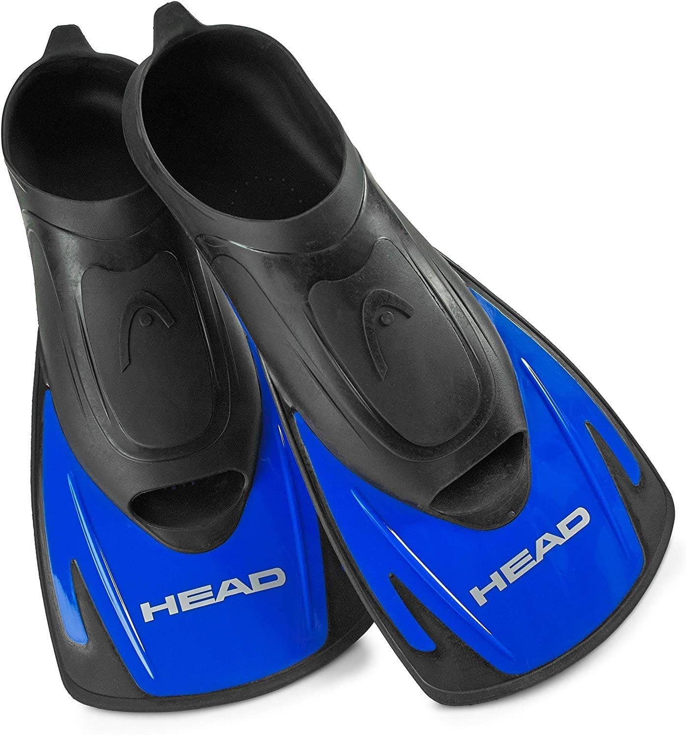 HEAD by Mares Italian Design Swim Training Fins Flippers, Designed Blade to Increase Leg Strength and Speed with Snorkel Gear Bag, Black/Blue, Men's, 8-9 / Women's 9-10