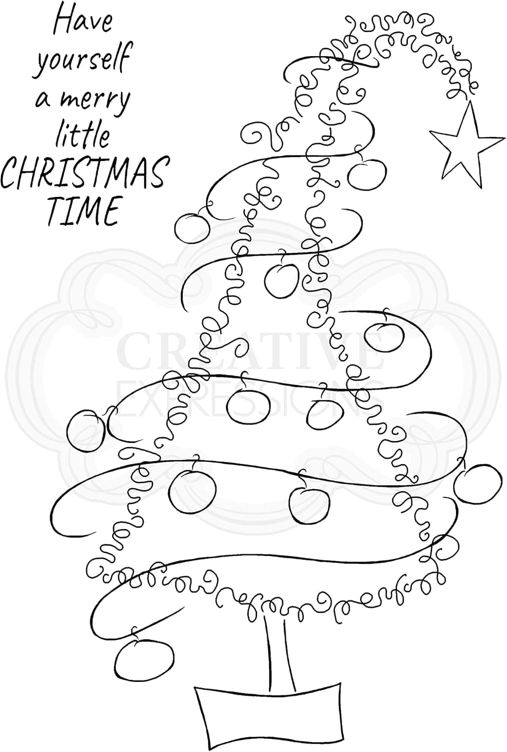Woodware Jane Gill Clear Magic-Festive Fuzzies-Tall Christmas Tree-Stamp Set, A6 Transparent , JGS788