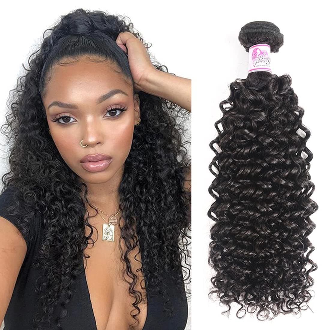 Beauty Forever Hair 8A Malaysian Virgin Curly Hair Weave 1piece Bundle Unprocessed Human Virgin Remy Hair Extensions Bundle Deals Natural Color 95-100g (12 inch)
