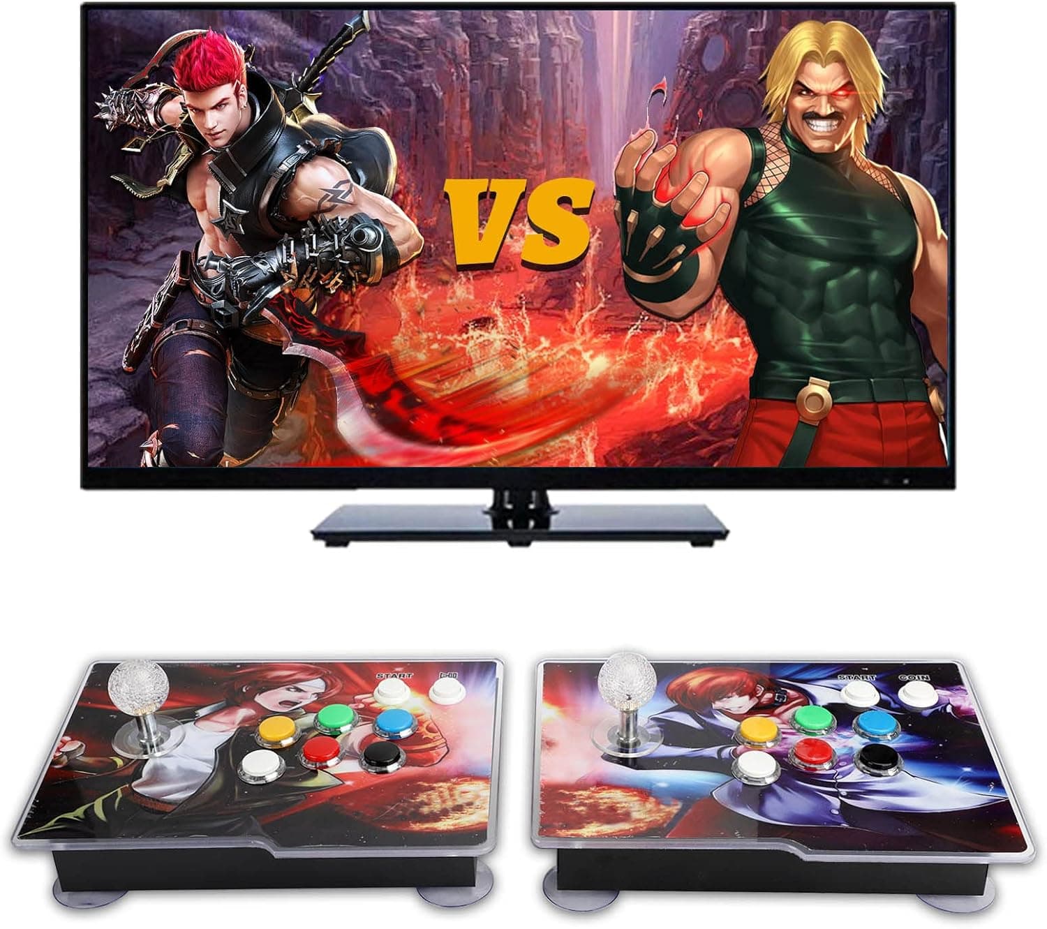 SUPGOLD 3DGames + Pandora's Box Arcade Game Console - 10000 Games Installed with Two Separate Joysticks and 3800 Retro Games for PC/Laptop/TV, 4 Player Online Games 1280x720 Full HD
