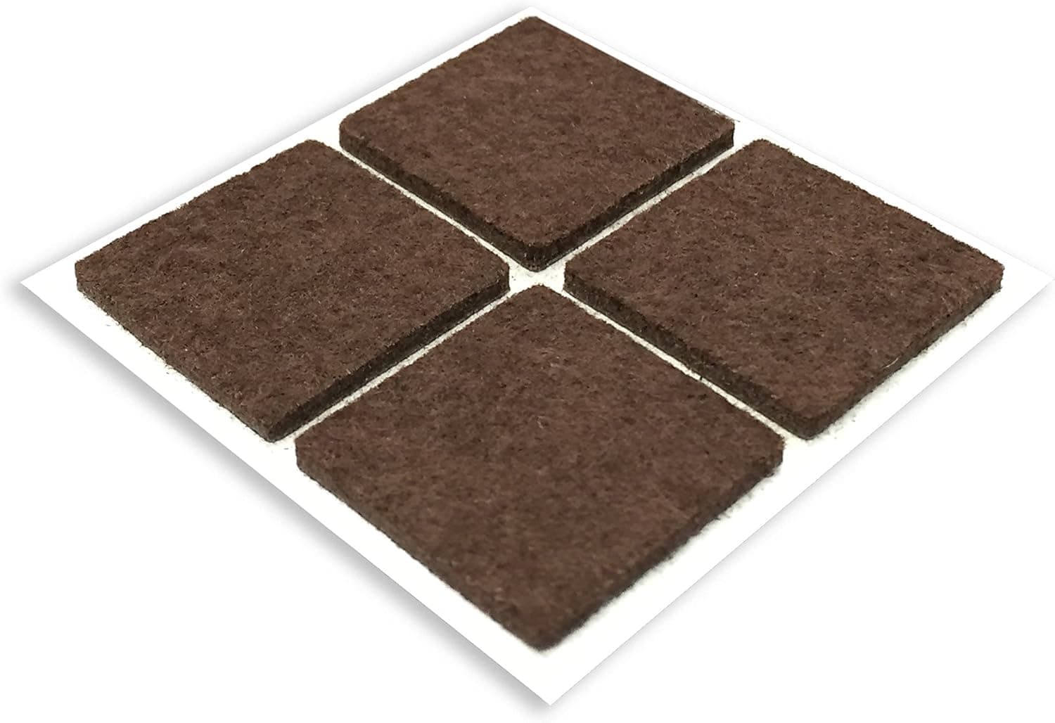 Shepherd Hardware 9823 1-Inch Square Self-Adhesive Felt Furniture Pads, 4-Pack, Brown