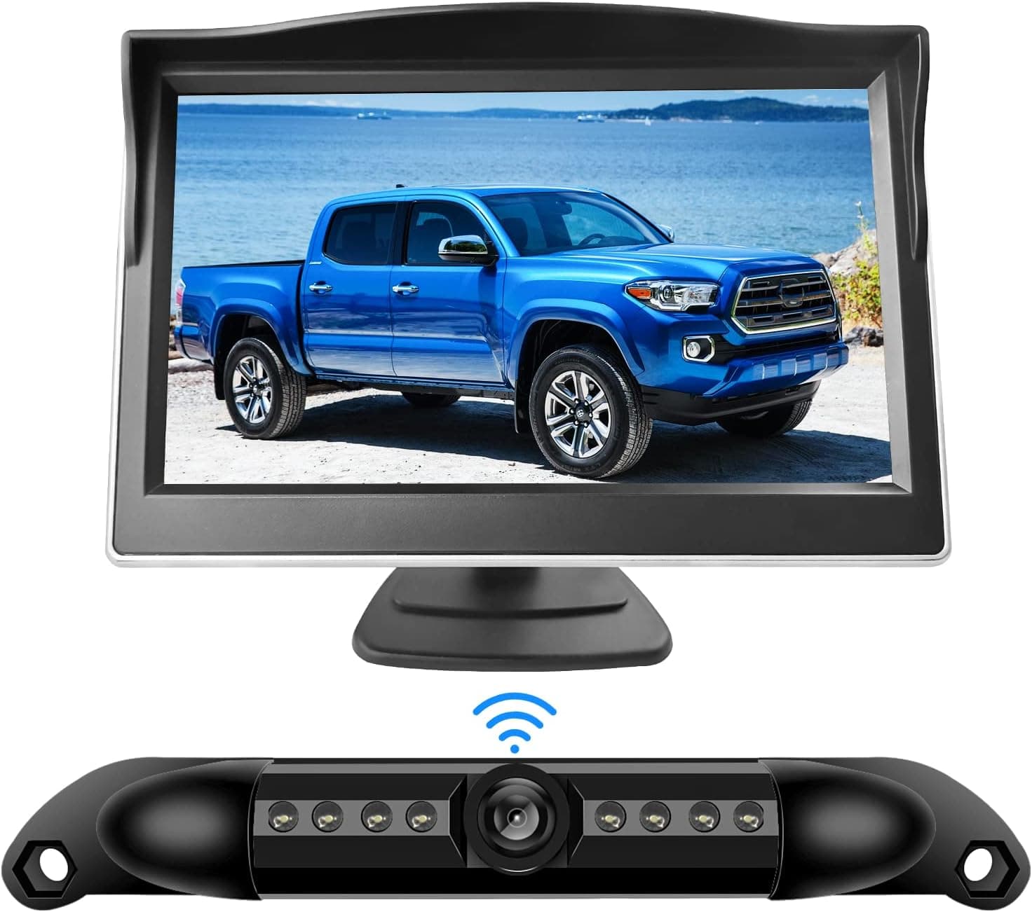 LEADSIGN Wireless Backup Camera Kit with 5-Inch Monitor for Car Truck, HD 1080P Stable Digital Signal License Plate Camera