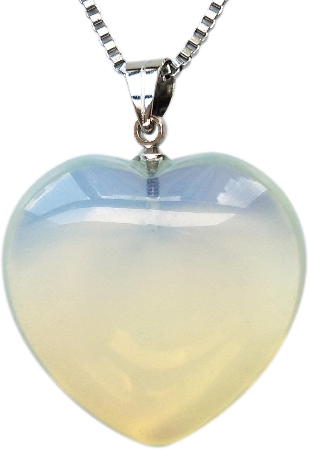 Mina Heal Puffy Heart Crystal Stone Pendant Necklsces for Women/Girls