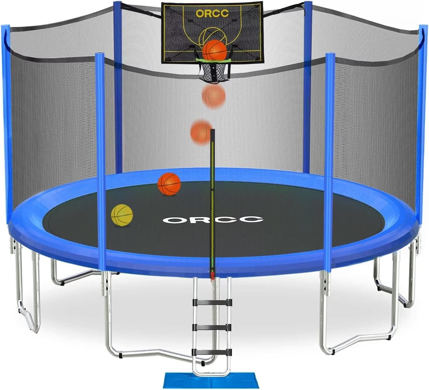 ORCC 16 15 14 12 10FT - ASTM and CPSIA Approved- Basketball Trampolines with Basketball Hoop and Ball, Kids Family Recreational Trampoline for Backyard