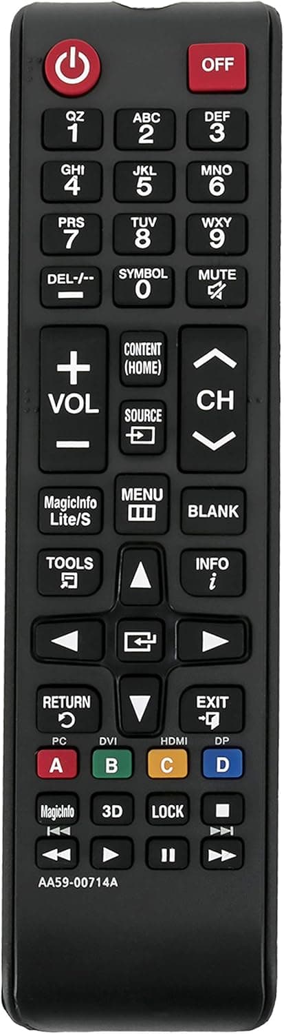 AA59-00714A Replaced Remote fit for Samsung TV Display LFD TV DE40C DE46C DE55C ED32C ED32D ED40C ED40D ED46C ED46D ED55C ED55D ED65C ED65D ED75C ED75D LE32C LE46C LE55C MD32C MD40C MD46C MD55C MD65C