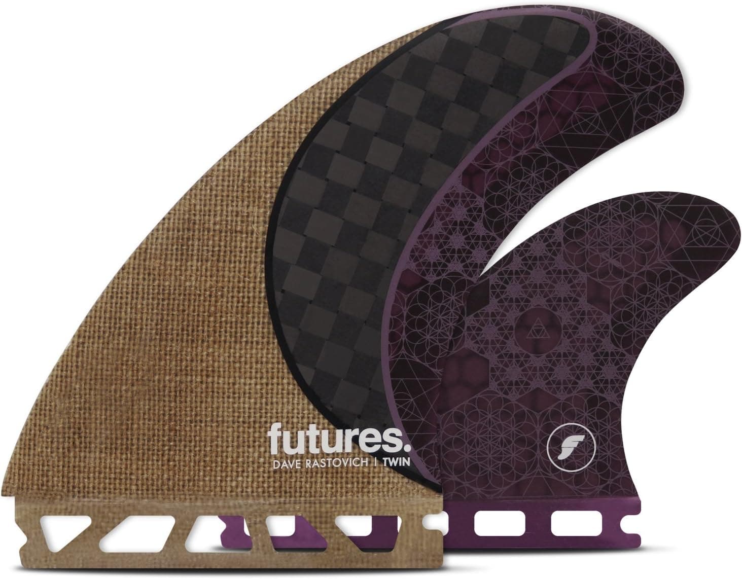 Futures Rasta Twin + 1 Fins - Jute/Carbon/Purple