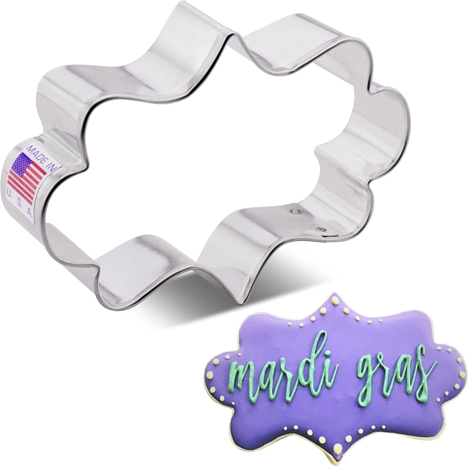 Ann Clark Cookie Cutters Long Fancy Plaque Cookie Cutter, 4"