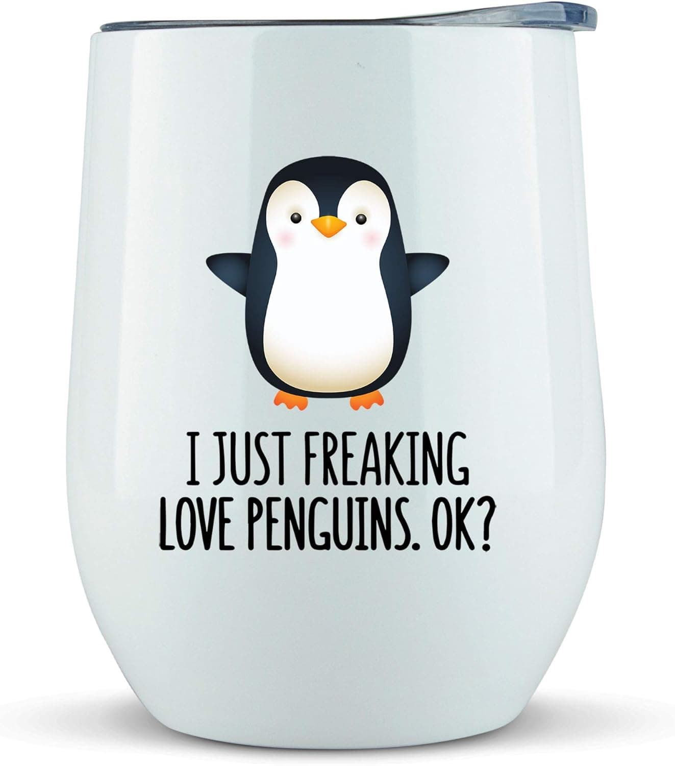 KLUBI Penguin Gifts for Women - Tumbler/ Mug 12oz for Wine, Coffee or Any Drink - Gift Idea for Penguin Lovers, Women, Men