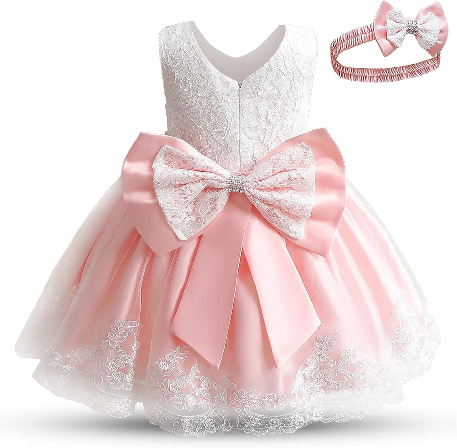 NNJXD Girls' Tulle Flower Princess Wedding Dress for Toddler and Baby Girl