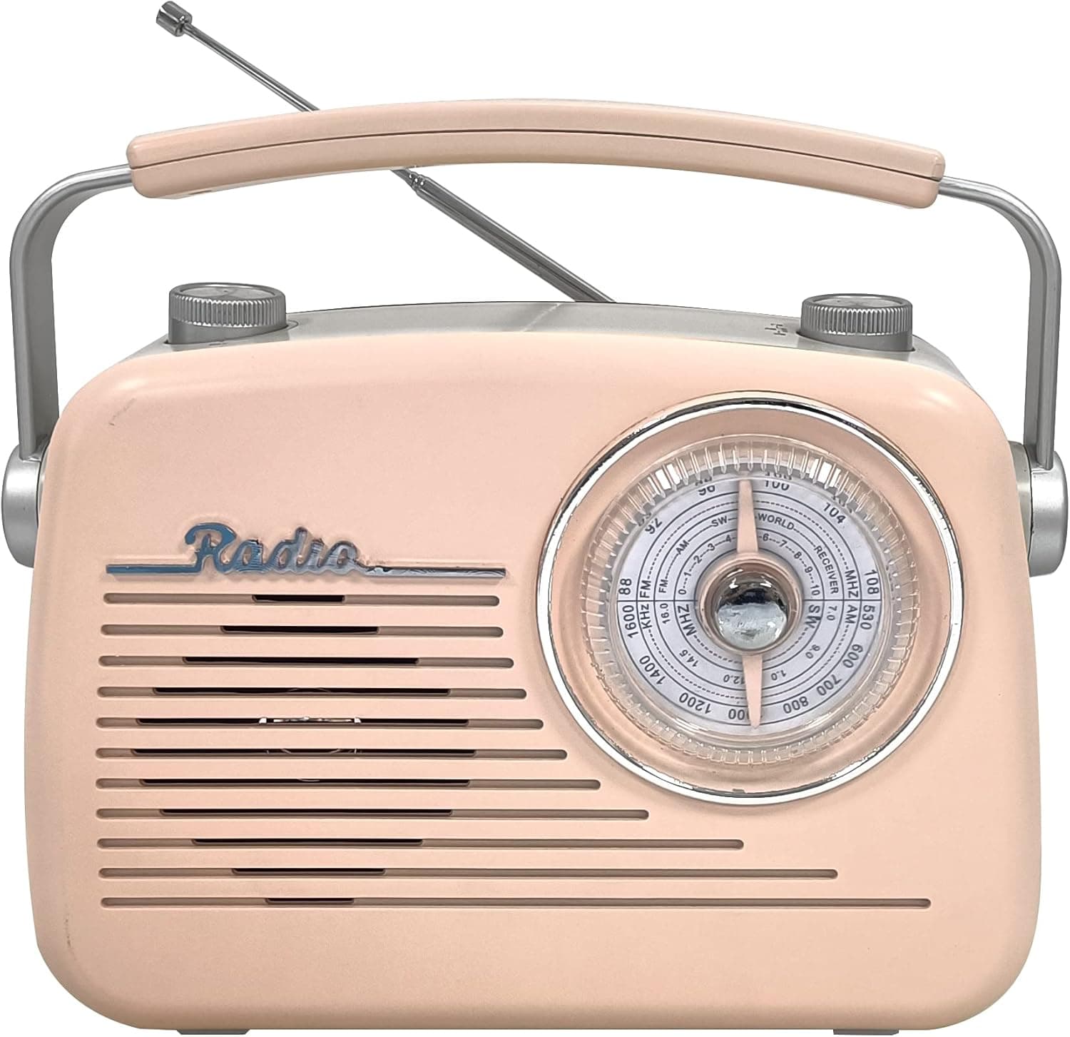 FEZEQIN D-216 Good Reception Radio Portable Vintage Shortwave AM FM SW Radio Rechargeable Receiver BT Speaker MP3 Player Support USB Drive/TF Card with Good Sound Suitable for Family or Friend (Pink)
