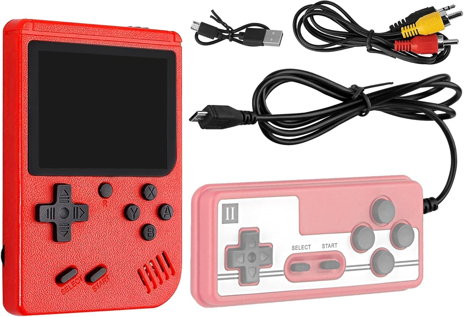 ReignSword Retro Handheld Game Console, Mini Arcade Machines Built-in 400 Classical FC Games, Portable Handheld Video Games for Kids and Adult, Gameboy Console Box Support TV Output (Red)