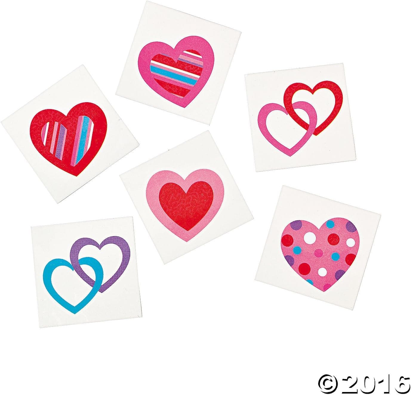 72 Colorful FUN HEART Temporary TATTOOS/VALENTINE'S DAY PARTY FAVORS/6 DOZEN/TEACHER'S Prizes (Original Version)