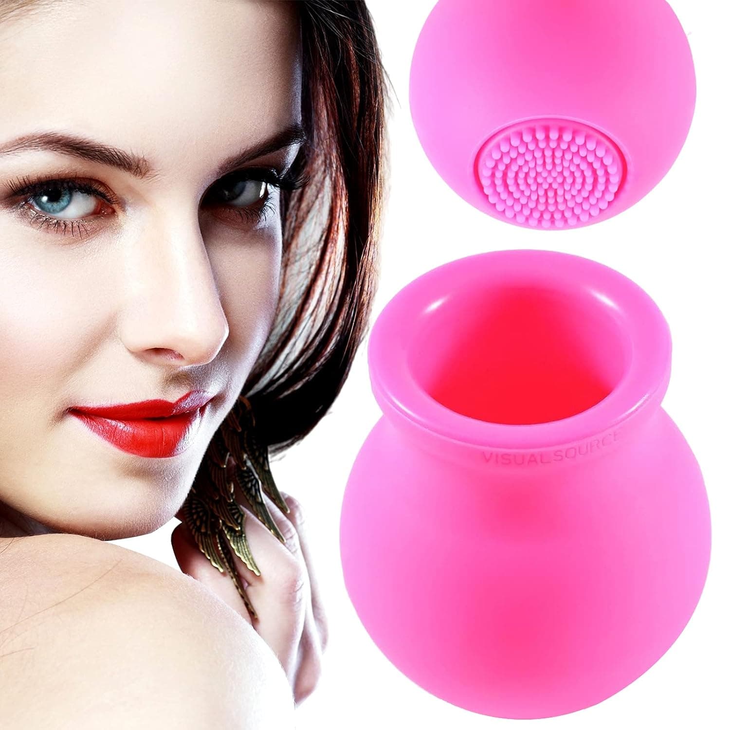 Lip Plumper Device Silicone Lip Plumping Tool Self-Suction Kit, [Instant Result] Lip Enhancer Natural Fuller Lips Tool with Facial Brush for Women Girl Girlfriend Gifts