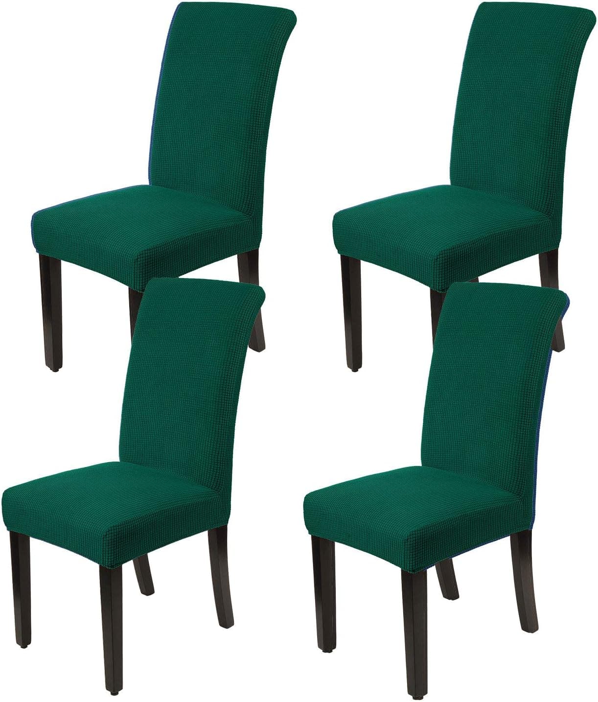 KEKUOU Stretch Chair Covers for Dining Room Set of 4,Dining Room Chair Slipcovers Dining Chair Covers,Removable Washable Jacquard Chair Covers,Parsons Chair Slipcover Seat Protector (Hunter, 4)