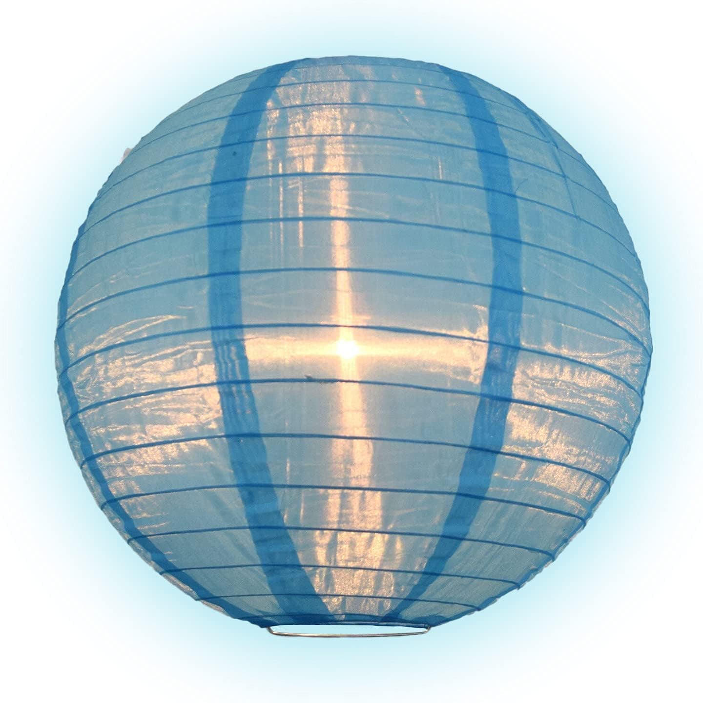 PaperLanternStore.com 20 Inch Sky Blue Nylon Lantern, Even Ribbing, Durable, Hanging Decoration by Quasimoon