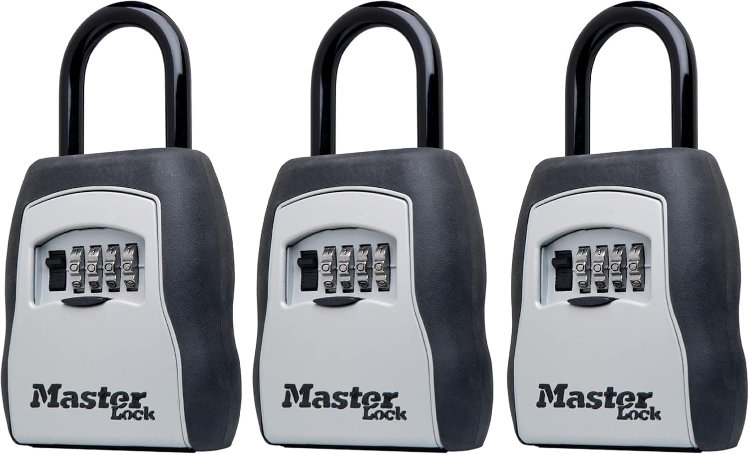 Master Lock Key Lock Box, Outdoor Lock Box for House Keys, Key Safe with Combination Lock, 5 Key Capacity, 3 Pack, 5400EC3
